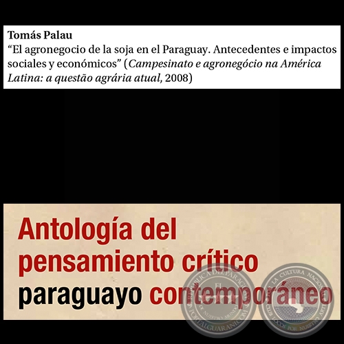  El agronegocio de la soja en el Paraguay.  Antecedentes e impactos sociales y económicos - Por TOMÁS PALAU - Páginas 483 al 512